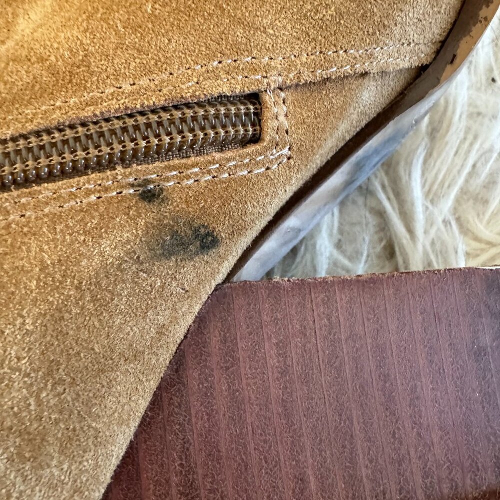 Camel Suede Block Heel Western Look Boot- Size 7.5 - image 5